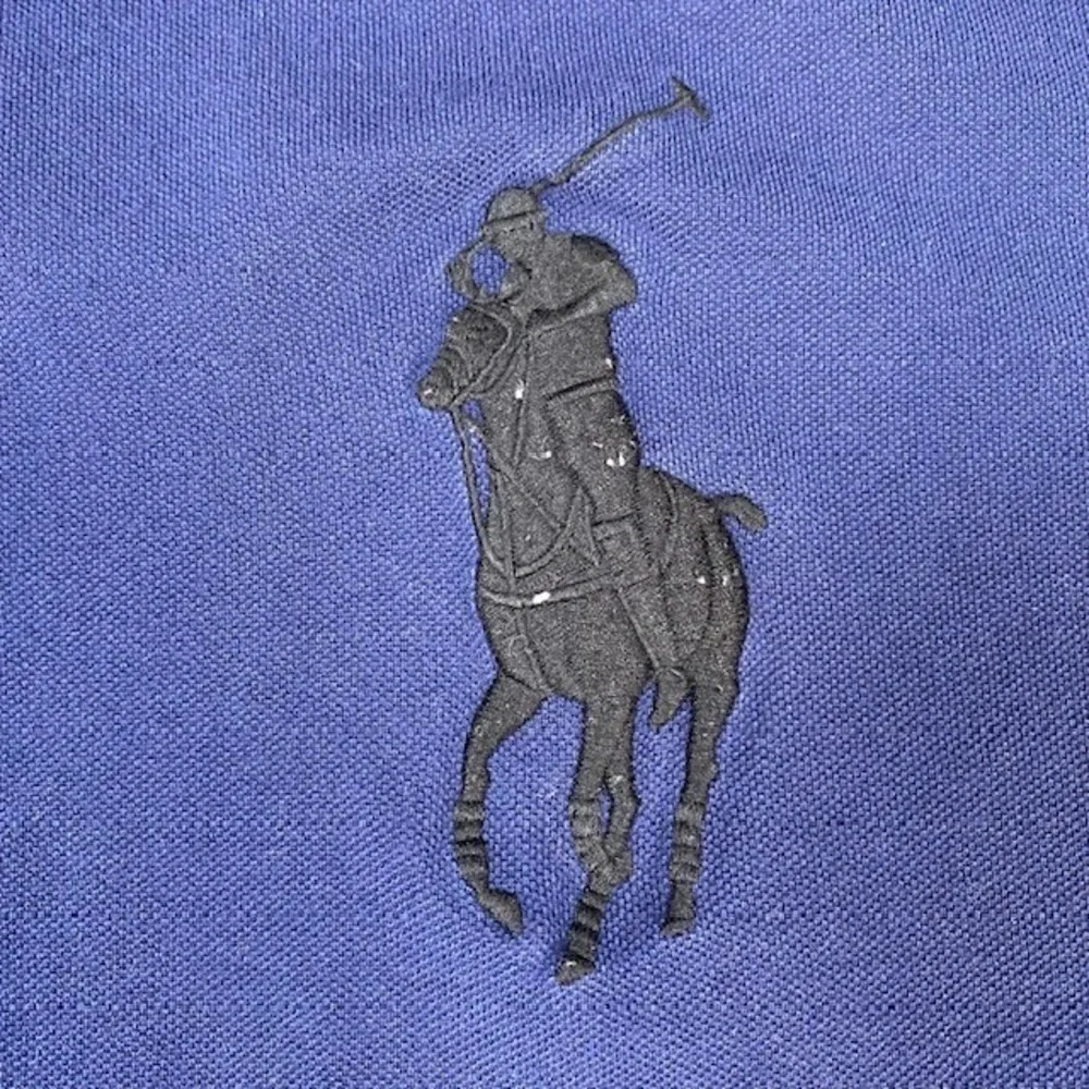 Polo Ralph Lauren Mens XXL Navy Blue Big Pony Long Sleeve Polo Tipped Trim - Picture 3 of 10